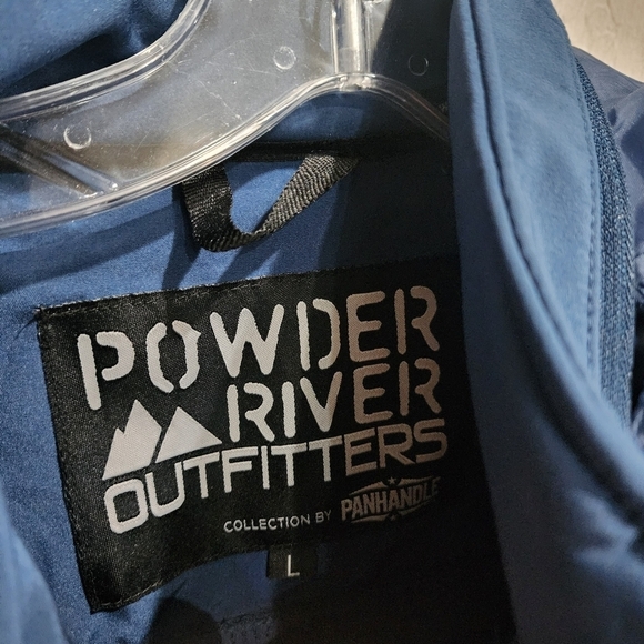 POWDER RIVER OUTFITTERS Blue jacket packable hood Size Large - Picture 3 of 4